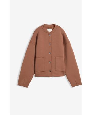bonprix Blouson Aus Bequemen Scuba - Braun