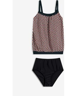 bonprix Oversize Tankini Mit Highwaist-Bikinihose (2-Tlg.Set) - Rot