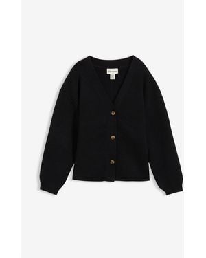 bonprix Strickjacke Aus Baumwoll-Mix - Schwarz