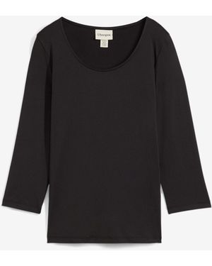 bonprix Rundhalsshirt Mit 3/4-Arm - Schwarz