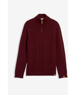 bonprix Troyer Mit Zopfmuster - Rot