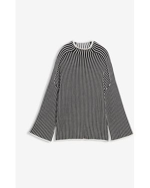 bonprix Oversized-Pullover Mit Turtleneck Aus Viskose-Mix - Grau