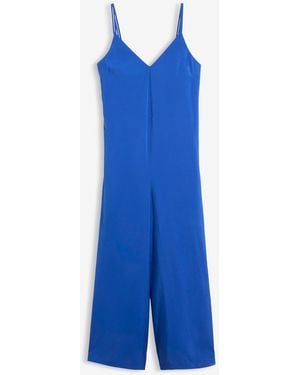 bonprix Jumpsuit Mit Verstellbaren Trägern Aus Viskose-Mix - Blau