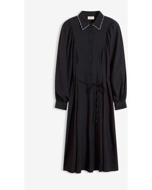 bonprix Midikleid Mit Perlen Applikation - Schwarz