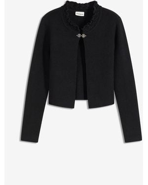 bonprix Trachten-Strickjacke - Schwarz
