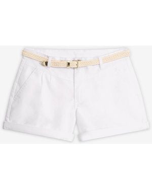 bonprix Shorts Aus Baumwolle - Natur