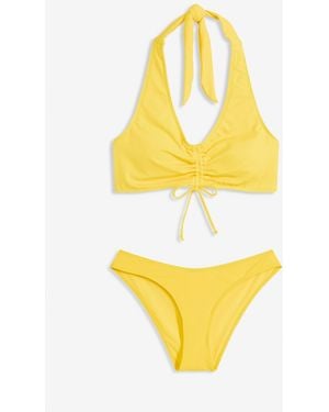 bonprix Neckholder-Bikini Mit Raffung (2-Tlg.Set) - Gelb