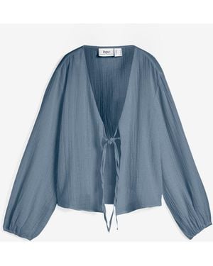 bonprix Musselin-Bolero - Blau
