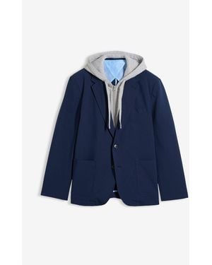 bonprix 2-In-1 Sakko Mit Herausnehmbaren Kapuzeneinsatz - Blau