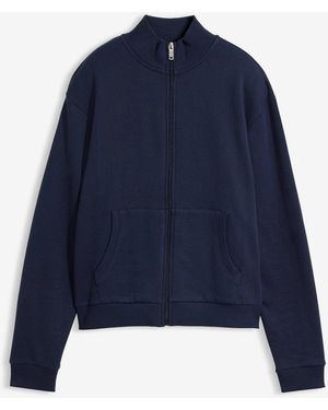 bonprix Sweatjacke Aus Reiner Bio-Baumwolle - Blau