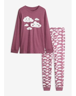bonprix Pyjama Aus Reiner Bio-Baumwolle - Rot