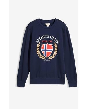 bonprix Sweatshirt Aus Reiner Baumwolle - Blau