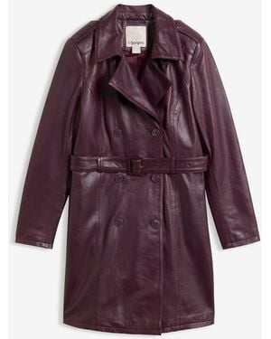 bonprix Leder-Trenchcoat Aus Lammnappa - Lila