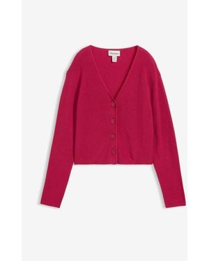 bonprix Kurze Strickjacke Aus Reiner Bio-Baumwolle - Rot