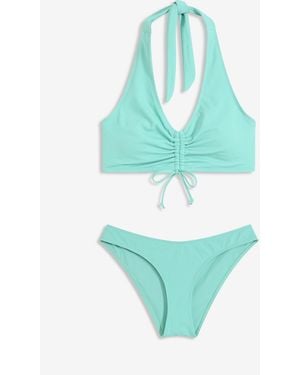 bonprix Neckholder-Bikini Mit Raffung (2-Tlg.Set) - Grün