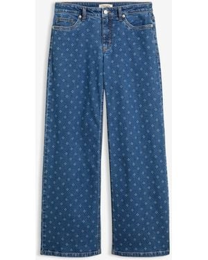 bonprix Wide-Leg-Jeans, Mid Waist - Blau