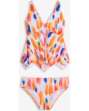 bonprix Tankini Mit Zick-Zack Saum (2-Tlg.Set) - Weiß