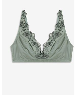 bonprix Triangel Bralette Ohne Bügel Mit Glanzeffekt - Grün