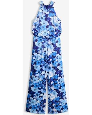 bonprix Overall Aus Glänzendem Satin - Blau