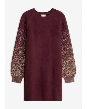 bonprix Strickkleid Mit Glitzer-Effekt - Rot