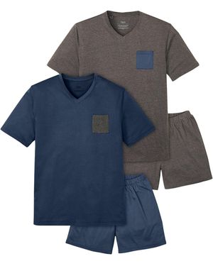 bonprix Shorty Mit Baumwolle (4-Tlg.Set) - Blau