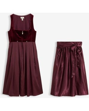 bonprix Dirndl Mit Samt - Rot