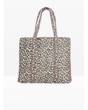 bonprix Wendeshopper Aus Baumwolle Mit Leo Print - Weiß