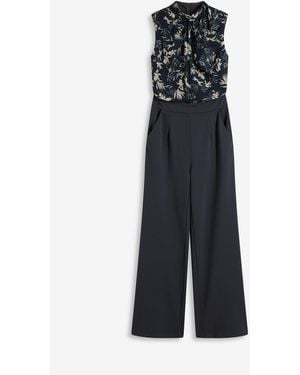 bonprix Jumpsuit Mit Chiffon - Blau