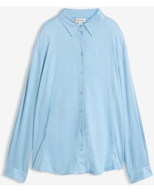 bonprix Hemdbluse Aus Softer Viskose - Blau