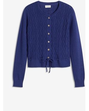bonprix Trachten-Strickjacke - Blau