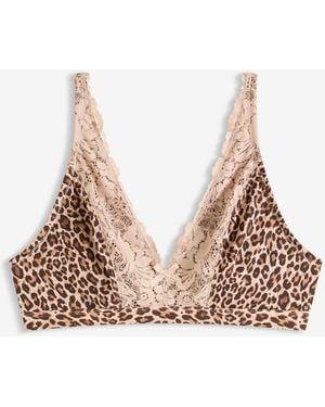 bonprix Bralette Ohne Bügel Mit Weichem Futter Und Leopardenmuster - Natur