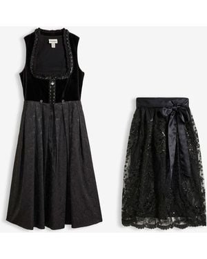 bonprix Dirndl Mit Samtrock (2-Tlg.Set) - Schwarz