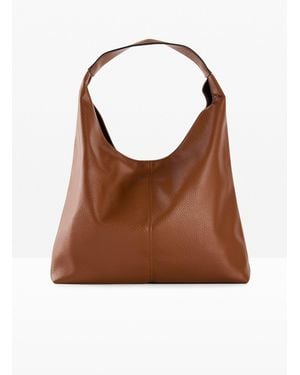 bonprix Shopper Mit Genarbter Lederoptik - Braun