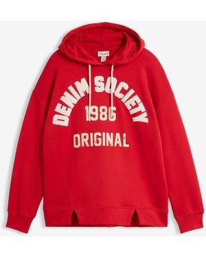 bonprix Oversize Hoodie Aus Reiner Baumwolle - Rot