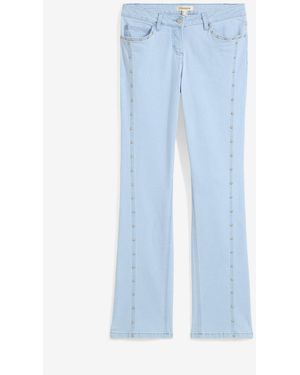 bonprix Straight Jeans Mid Waist, Stretch - Blau