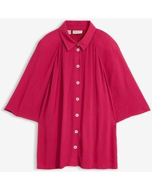 bonprix Oversize-Bluse Aus Strukturierter Viskose - Rot