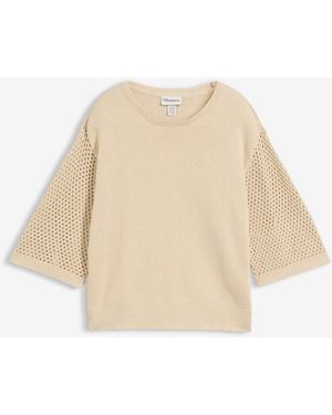 bonprix Pullover Aus Baumwoll-Mix - Natur