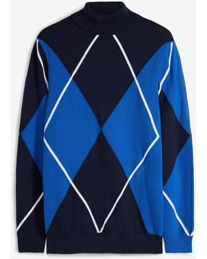 bonprix Rollkragenpullover Aus Reiner Baumwolle - Blau