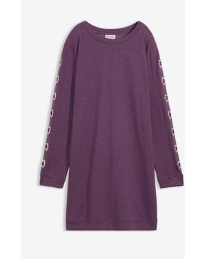 bonprix Sweatkleid Mit Ösen - Lila