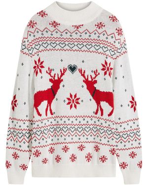 bonprix Norweger-Pullover Mit Turtleneck - Rot