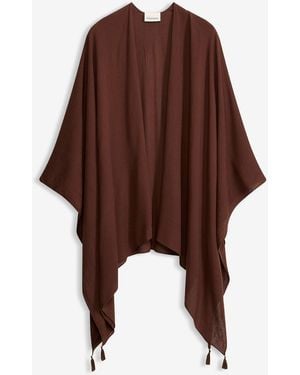bonprix Sommerponcho Aus Reiner Viskose - Braun