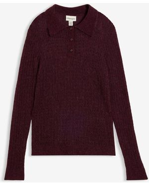 bonprix Polopullover Aus Weichem Ajour-Strick - Rot
