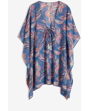 bonprix Chiffon Strand Tunika - Blau