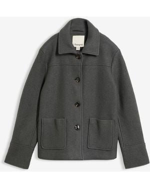 bonprix Blouson Aus Gewalkter Wolle - Grau