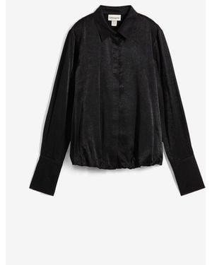 bonprix Satinbluse Aus Viskose-Mix - Schwarz