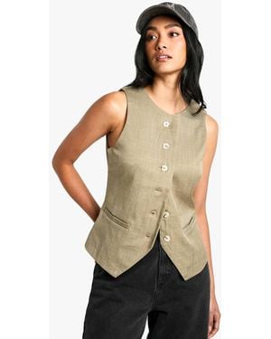 Boohoo Woven Tailored Button Waistcoat - Black