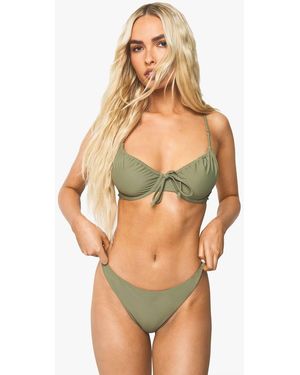 Boohoo Petite Swimwear Essentials Solid Brief - Green