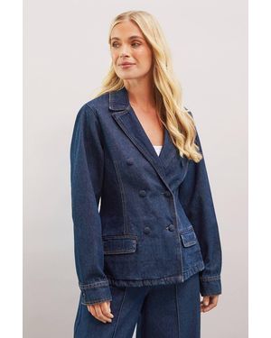 Wallis Petite Denim Blazer - Blue