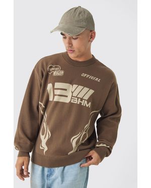 BoohooMAN Oversized Boxy Moto Jumper In Pink for Men Lyst