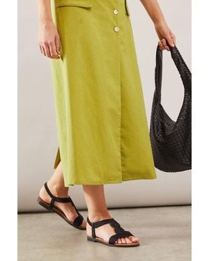 Wallis Cassie Twist T-Bar Slingback Flat Sandals - Black